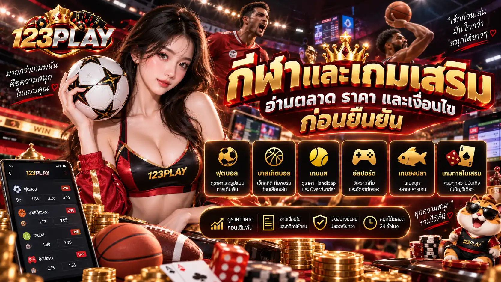 กีฬาและเกมเสริม อ่านตลาด ราคา และเงื่อนไขก่อนยืนยัน
